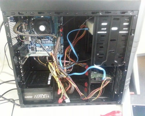 This was built by another computer company we were somewhat disgusted at the poor quality of workmanship so we decided to go the extra mile and tidy this computer up.
